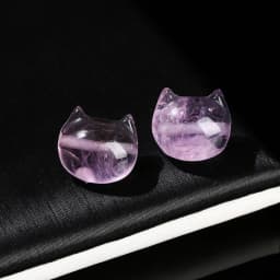 1 Pc Natural Amethyst Carved Faceless Cat Beads With Hole Cartoon Pendant For Jewelry Making Diy Necklac Bracelet Accessory