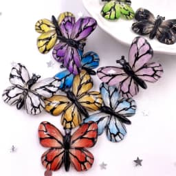 Resin Shiny Colorful Crystal Butterflies Flatback Rhinestone 1 Hole Appliques Ornaments 10pcs Home Figurines decor Crafts