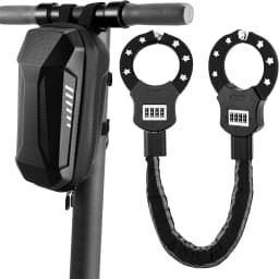 Security Locks Chain Link Handcuff Lock 93cm Lang E Scooter Lock with Combination Code w/ 3L Waterproof Bag Black