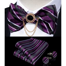 Exqusite Men's Self-tie Bowties Wedding Neck Ties For Man Accessories Cufflinks Hanky Brooch Set Red Black Yellow Blue Bowtie