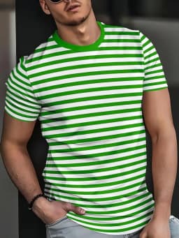 T-Shirt for Men Classic Plaid Stripe Print Casual T-Shirts Summer Fashion Harajuku Oversized Short Sleeve O-Neck Men's Clothing