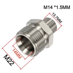 Car Wash Gun & Hose Connecter M22 To G1/4" M14 G3/8" Fitting Thread Male & Female Converter Stainless Steel