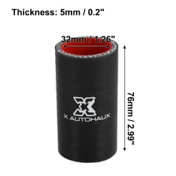 X Autohaux Universal Straight Silicone Reducer Hose Coupler Intercooler Turbo Straight Tube Piping 89mm ID Auto Car Accessary