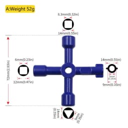 Multi Functional Elevator Key Wrench Elevator Water Meter Valve Multi Purpose Triangular Wrench Portable Hand Tools