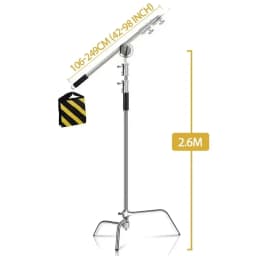 Black C Stand SH 2.6M/3.3M Stainless Steel Foldable Light Stand Tripod Magic Leg Photography C-Stand For Spot Light,Softbox