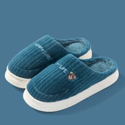 Winter Plush Slippers for Women & Men - Thick Sole Couple House Shoes, Warm Fleece-Lined Indoor Slides with Non-Slip Sole