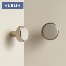 Nurlin Solid Brass Nickel Brushed Silver Knurled Classic Luxury kitchen Knobs Furniture Door Handle Available In Multiple Sizes