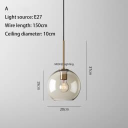 Art Industrial Retro E27 Glass Pendant Light Nordic Loft Chandelier Kitchen Restaurant Minimalist Hanging Lamp Suspension LED