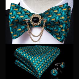 Exqusite Men's Self-tie Bowties Wedding Neck Ties For Man Accessories Cufflinks Hanky Brooch Set Red Black Yellow Blue Bowtie