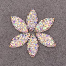 JUNAO 100pcs 7*15mm Crystal AB Flatback Rhinestone Horse Eye Decoration Crystal Stones Non Hotfix Resin Strass for DIY Crafts