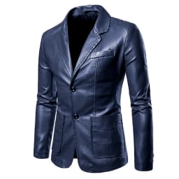 2026 Men Slim Autumn New Causal Vintage Leather Jacket Coat Men Design Motorcycle Biker Zipper Pocket PU Leather Jacket Coat