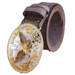 gold eagle big buckle full grain real leather 100% genuine leather hawk mens belts luxury high quality camel brown cowboys women
