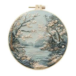 Nature Scenery Embroidery Kit for Beginners with Pattern Needlepoint Starter Kits for Adults Starter Embroidery Set