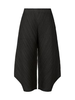Miyake Pleated Side Slit Ankle-Length Pants Women Korean Fashion Causal Loose Wide Leg Pants Jff374