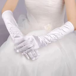 Women White Black Solid Satin Wedding Bride Gloves 23cm 38cm 55cn Gloves Elegant Etiquette Designed for Formal Occasions