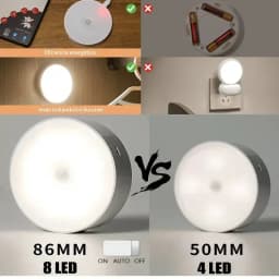 Night Light With Motion Sensor 1000mAh Battery Rechargeable Cabinet Lamp Magnetic For Bedroom Bedside Table Kitchen Light