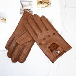 Men's Leather Deerskin Driver Gloves Single-Layer Thin Summer Autumn Outdoor Riding Full-Finger Motorcycle Gloves