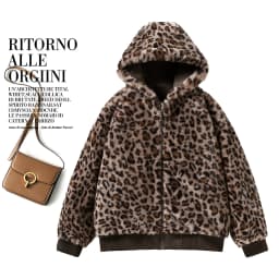 Women Double-sided Penetration Leopard Print Cotton Padded Jacket Winter Coat Parkas Velvet Warm Hooded Retro Female Outerwear