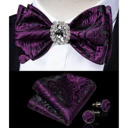 Classic White Selr-tie Bowtie with Ring Pocket Square Cufflinks Set Fashion Solid Men's Bow Tie for Wedding Groom Business Knots