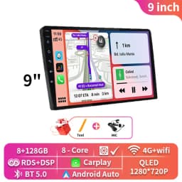 Wireless Carplay 2din Android 16 Car Radio Multimedia Video Player Universal 9/10 inch AutoRadio GPS Navigation 4G WiFi DVD