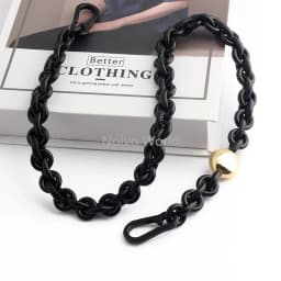 1/3/8PCS Length:62cm Black Acrylic Drawstring Bag Chain For Women Handbag Handles Shoulder Straps Chains Lanyard Accessories