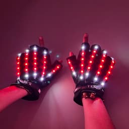 USB Rechargeable LED Glowing Gloves Finger Lighting Flashing Gloves Glasses Stage Performance Costume Dance Concert Decor
