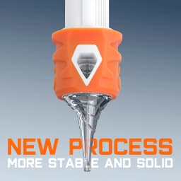 DM 20PCS Orange Cartridge Tattoo Needles RL RS RM M1 Disposable Sterilized Safety Tattoo Needle for Cartridge Machines Grips