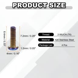 4/10/20pcs Pocket Clip Screws T6 Torx Head 2-56UCN 3.5/4.5/6/7.2mm Thread Length Folding Knife Fasteners for Blade Fixing