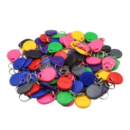 100pcs Waterproof 125KHz RFID Tag Proximity RFID Card Keyfob Key Fob Access Control Smart Card Color ID Keychain