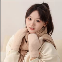 Women Winter Keep Warm Plus Cashmere Thicken Mink Fleece Solid Cute Lovely Outdoor Windproof Cycling Full Finger Mittens Gloves