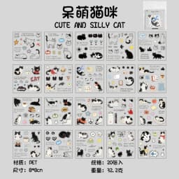 20sheets Kawaii Corner Cat Series Cartoon Die cut Stickers Book DIY Diary Phone Case Scrapbook Material Cute Stationery Stickers