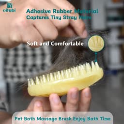 Oitabi Pet Soft Rubber Brush for Short Hair Dogs Cats, Shower Wash Curry Brush, Dog Hair Combing Back Massage for Short Hair Pet
