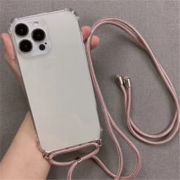 For iPhone 18 17 16 15 14 ProMax Crossbody Necklace Cord Lanyards Transparent Case For iPhone 11 12 13 Pro Max XS XR Soft Cover