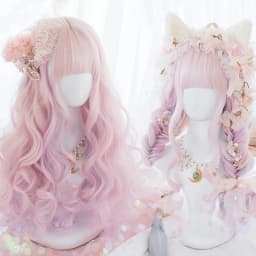 OLACARE Long Body Wave Black Brown Purple Cosplay Wigs Heat Resistant Synthetic Wigs Middle Part Natural Lolita LM Wigs Women