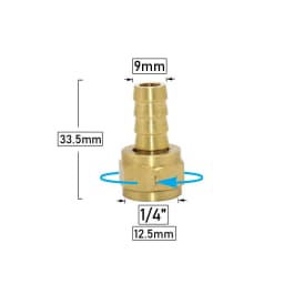 Brass 1/8' 1/4' 3/8” Female Thread To 5/6/7/8/9/10mm Hose Barb Connector Rotatable Thread Pipe Fitting Copper Coupler