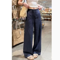 Spring Summer Cotton Linen Wide Leg Pants Women Solid Color High Waist Straight Trousers Woman 2026 Lace Up Casual Pants Female