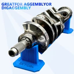 2Pcs Blue Universal Crankshaft Stand, Non-Slip Pads, Chemical Resistant, Safe Support Bracket for Engine Repair Tools