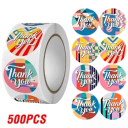 100-500Pcs Thank You Stickers 2.5cm Baking cake Packaging Envelope Sealing labels Small Business Decoration Wedding Stickers