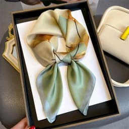 Luxury Print Spring Neck Tie Shawl 2026 Silk Square Scarf Women Wraps Female 70cm Hair Hand Wrist Headkercheif Hijab Bandana