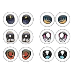 12pcs/set14MM Eyechips Originality Pattern Blyth Toy Anime Doll Eye Chips Glass Eyes Cabochons Round Drop Glue Eye DIY Jewelry