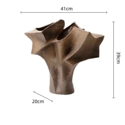 Red Irregular Geometric Vase Abstract Ceramic Handicraft Floral Arrangement Flower Vase Flowerpot Home Decoration Accessories