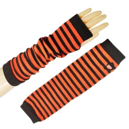Men Women's Summer Winter Long Knitted Stripe Hip-Hop Emo Gothic Lolita Black Fingerless Gloves Girls Boys Arm Warmers Gloves