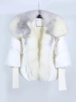 OFTBUY New White Duck Down Jacket Winter Women Warm Loose Coat Natural Real Fox Fur Collar Thick Luxury Outerwear New Fashion