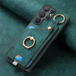 Luxury Leather Magnetic Shockproof Card Slot Case For Samsung Galaxy S25 S24 S23 S22 S21 Ultra + Plus FE Ring Stand Wallet Cover