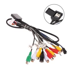 Car Stereo Radio Cable 20 Pin Plug RCA Output AUX Wire Harness Wiring Connector With Fan Header For ZHANGXUN Android Navigation