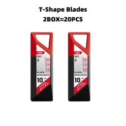 10/20/30/50Pcs T-Shape Knife Blades Steel Box Cutter Blades with Plastic Case Standard Blades for Utility Knife Replacement