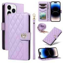 Crossbody Flip Case for Redmi 14C 14R 13C 13 12 11A 10C 10X 10 9C 9A 9 A5 A4 A3 Diamond Leather 3 Cards Wrist Strap Wallet Cover