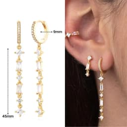 925 Sterling Silver Ear Needle Crystal Zircon Tassel Pendant Hoop Earrings Retro Small Fragrance Style High Jewelry Women Gifts