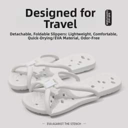 Non-slip Foldable Travel Slippers Lightweight Comfortable EVA Hotel Flip Flops Soft Flat Heels Bathroom Slippers Men and Women