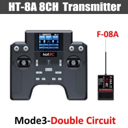 HOTRC HT-8A 2.4G 8CH Transmitter&Receiver HT8A Remote Control with F-08A Receiver for RC Helicopter Aircraft Car Ship Tank Robot
